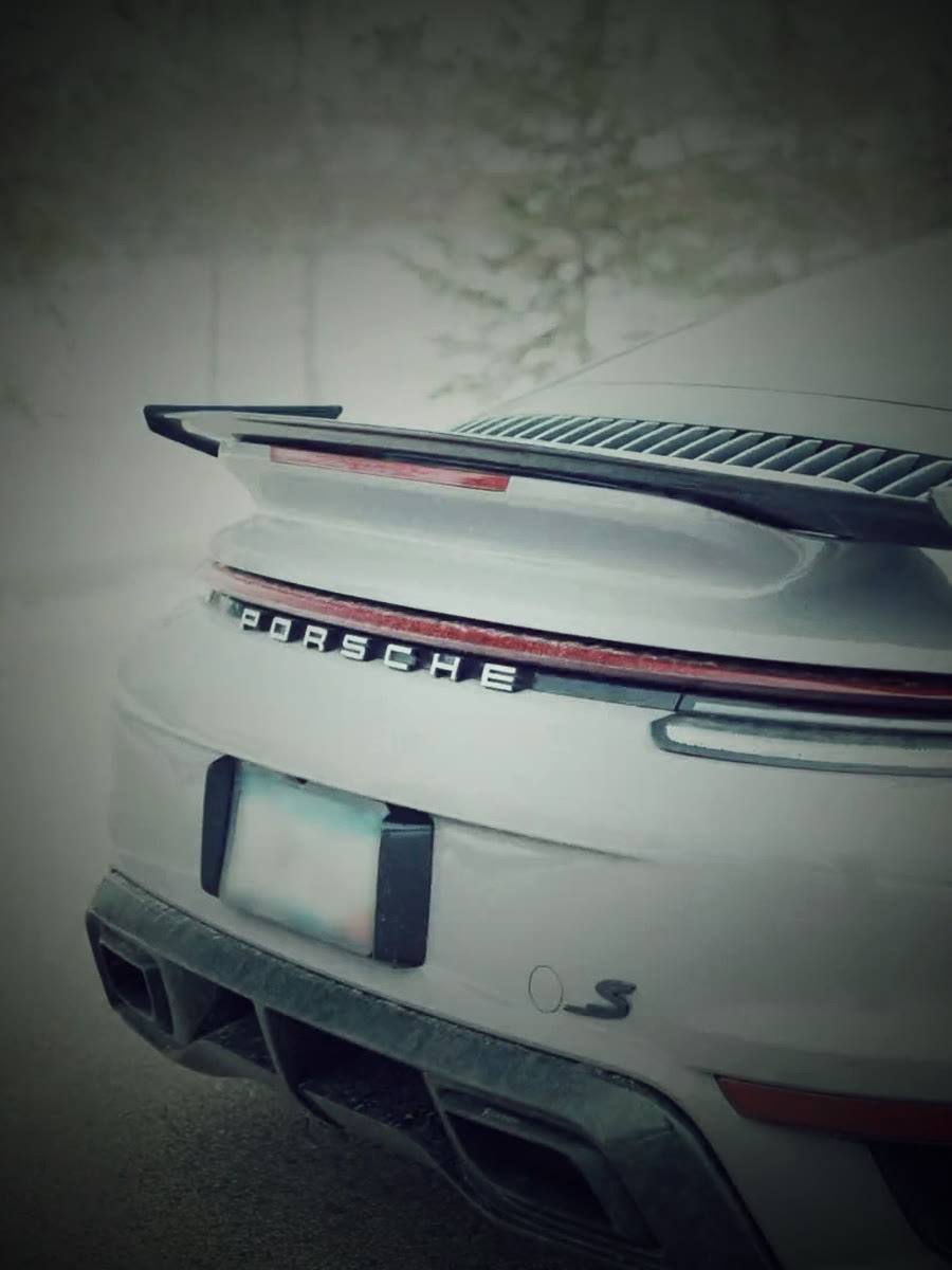 Porsche 911 Turbo S with aero kit in the snow