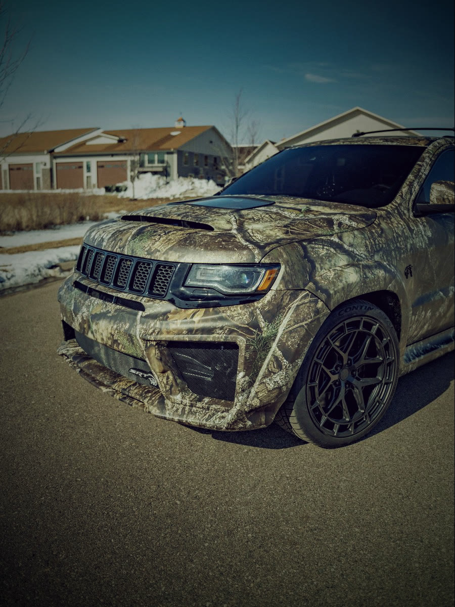 Widebody Jeep Trackhawk in camo wrap